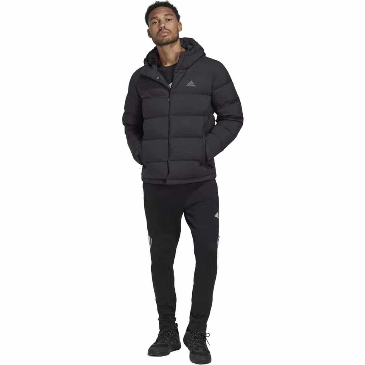 Куртка adidas Helionic Hooded Down Jacket, размер L INT, черный — фото 1