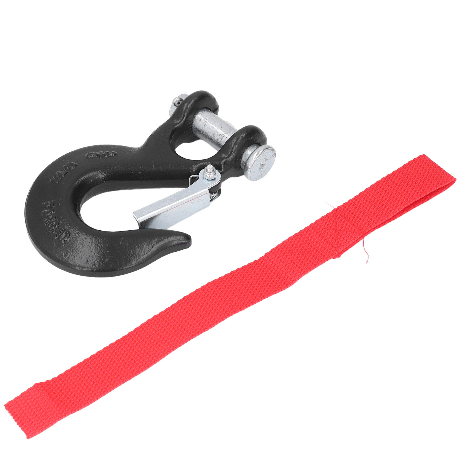 Крюк-предохранитель 3/8 дюйма стальной грузоподъемность 18000 фунтов антикоррозийный для спасательных работ в порту вне дорог черный