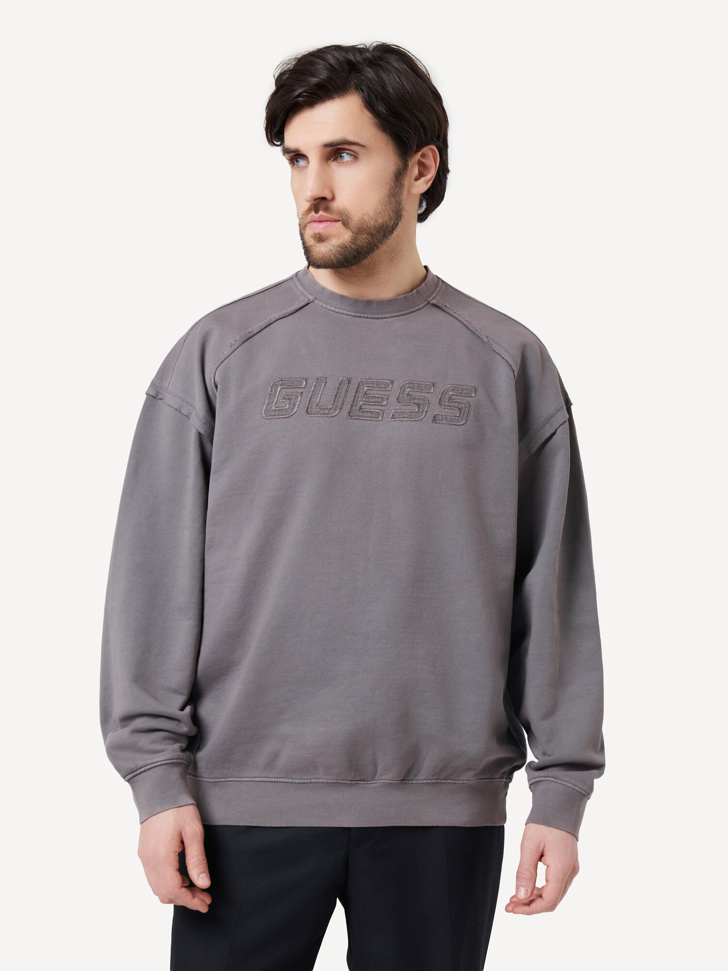 Джемпер GUESS LASI CN SWEATSHIRT, размер M, серый