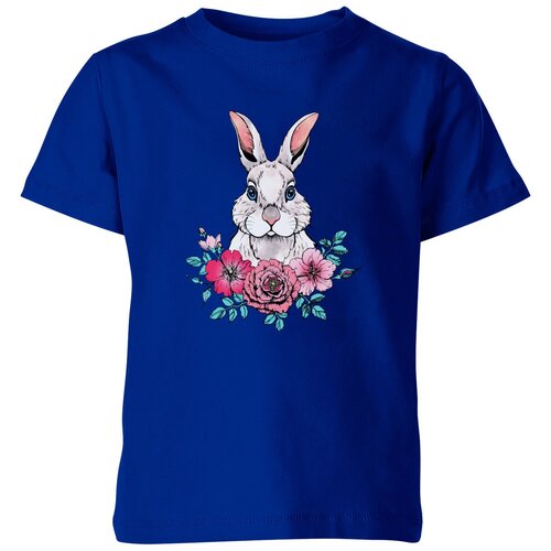 Футболка Us Basic, размер 8, синий мужская футболка белый кролик с цветами 2xl белый