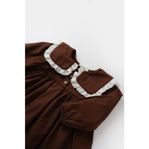 Платье Vauva, размер 110, коричневый платье vauva размер 7 8 лет белый коричневый