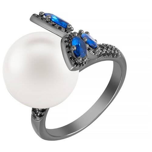 Кольца джей ВИ Серебряное кольцо с жемчугом, цирконием