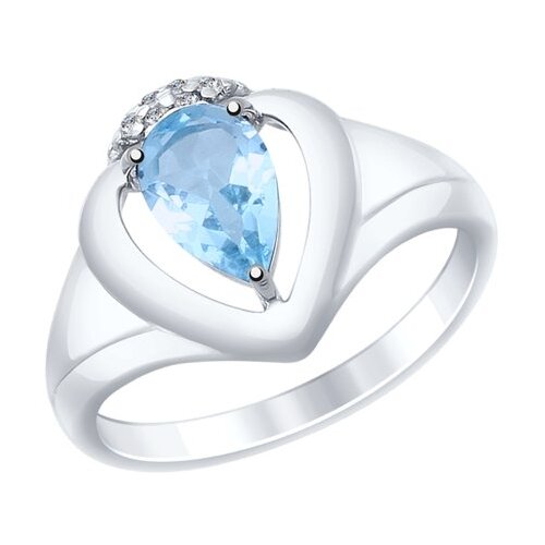 фото Серебряное кольцо sokolov 92011469 с топазом и фианитом diamant-online