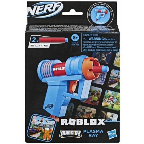 Бластер Hasbro Nerf Roblox MS (синий) Plasma Ray F2490EU4 бластер hasbro nerf roblox arsenal pulse laser f2484eu4