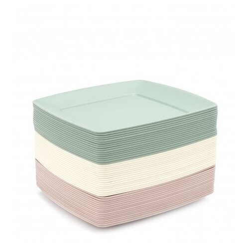 Тарелка обеденная SERVICE 235см квадратная микс цветов 152₽