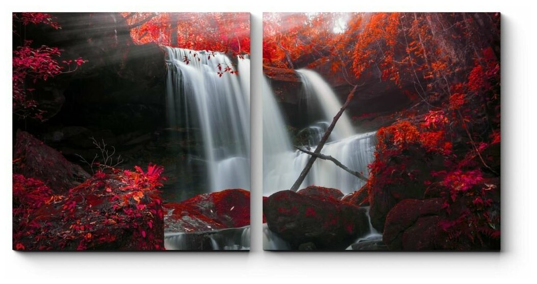 Модульная картина Осенний водопад в Таиланде 150x75