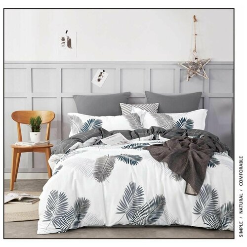 Комплект постельного белья E-shine, Сатин, 1,5 спальный, наволочки 70x70 (2 шт)