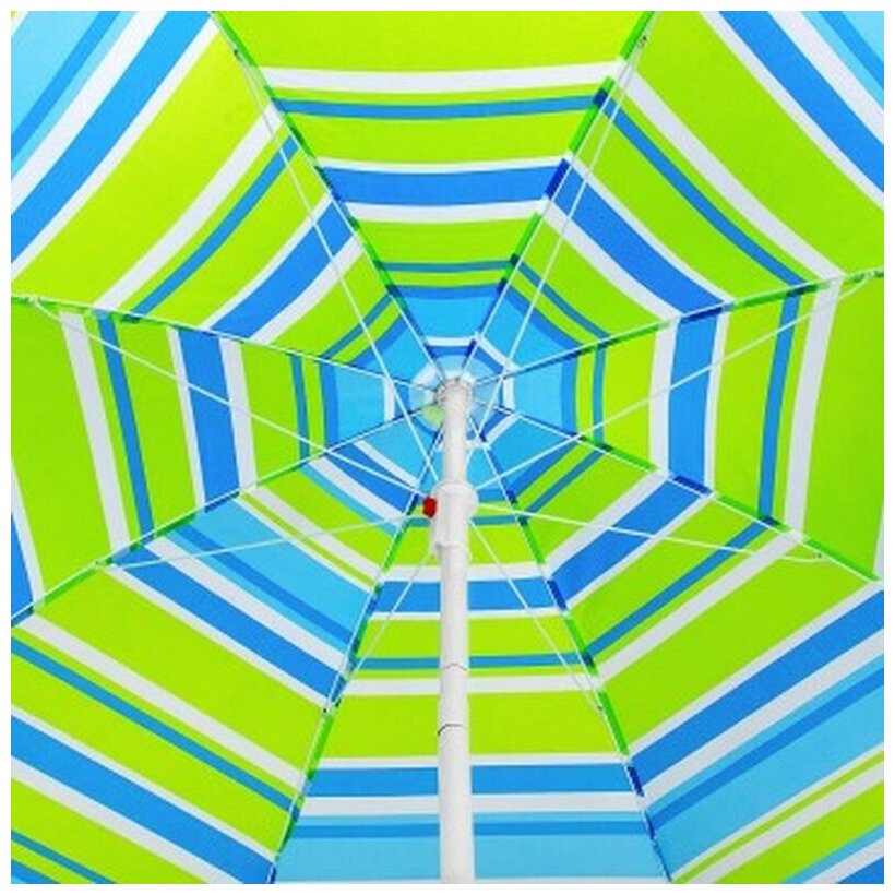 Зонт пляжный d 2м с наклоном (22/25/170Т) (N-200N-SB) NISUS (разноцветные полосы, ) - фотография № 4