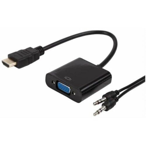 Переходник HDMI штекер-VGA гнездо+audio угловой переходник адаптер vga m штекер vga f гнездо