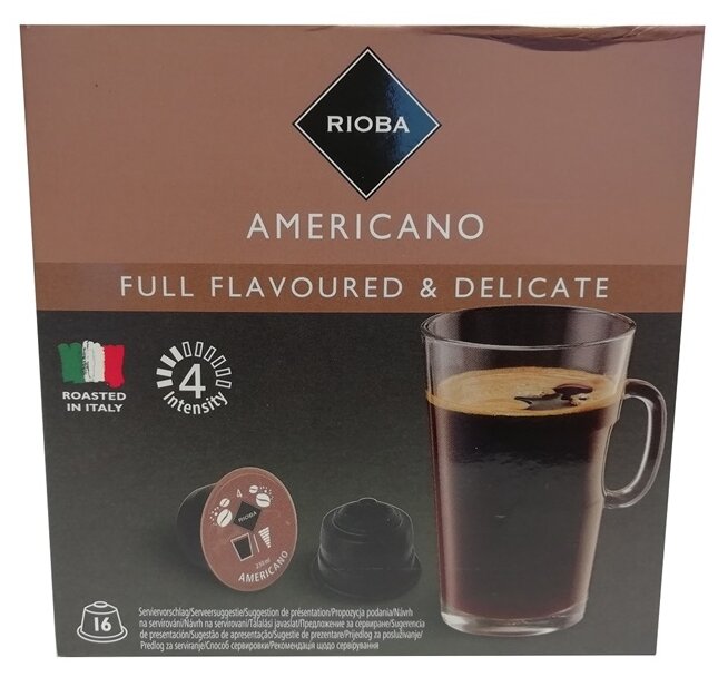 Капсулы для кофе-машин Nescafe Dolce Gusto/Кофе в капсулах Rioba Dolce Gusto Americano, 16 порций