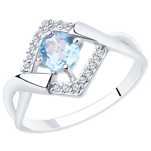 фото Diamant кольцо из серебра с топазом и фианитами 94-310-00380-1, размер 16.5