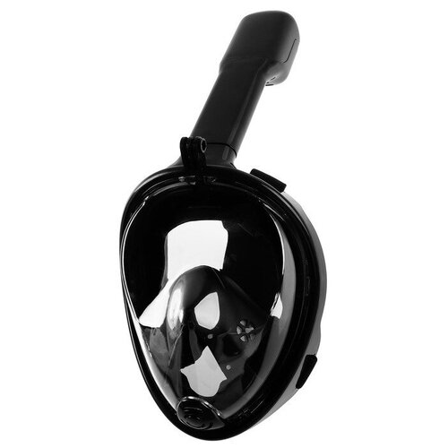 подводная маска для снорклинга с креплением для экшн камеры размер s m зеленый Подводная маска для плавания, полнолицевая маска для снорклинга с креплением для экшн-камеры, размер S/M, черная