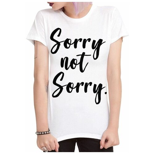 Футболка Design Heroes Sorry Not Sorry - Сорри Нот Сорри Женская Белая XS