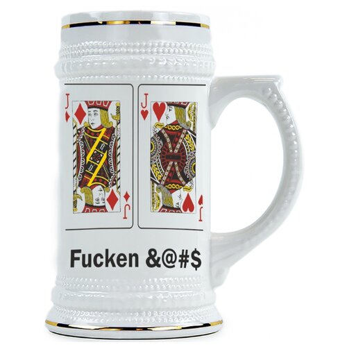 фото Пивная кружка карты валет бубны и черви drabs