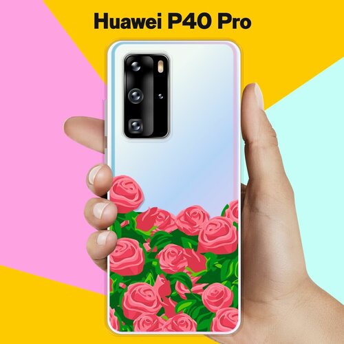 Силиконовый чехол Розы на Huawei P40 Pro силиконовый чехол волна на huawei p40 pro