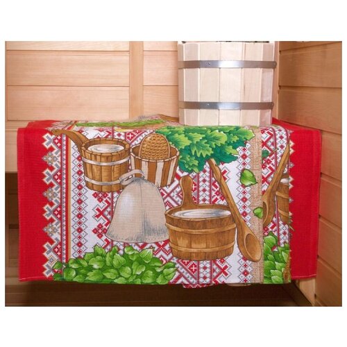 фото Полотенце банное "арт дизайн" вафельное; русская баня; размер 80 х 150 артдизайн