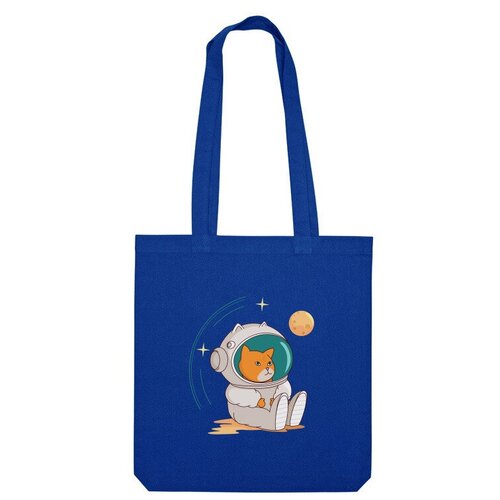 Сумка шоппер Us Basic, синий сумка котик космонавт зеленое яблоко