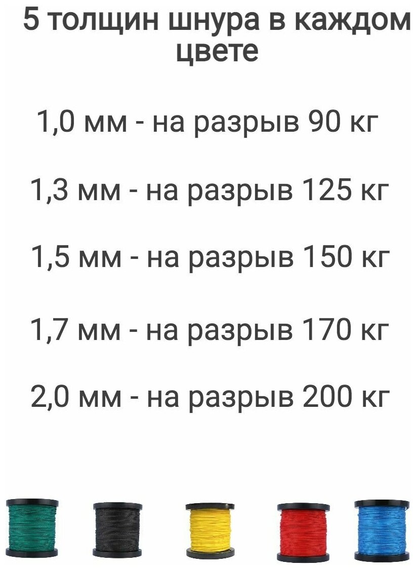 Линь Dyneema, для подводного ружья, охоты, желтый 2.0 мм нагрузка 200 кг длина 5 метров. Narwhal