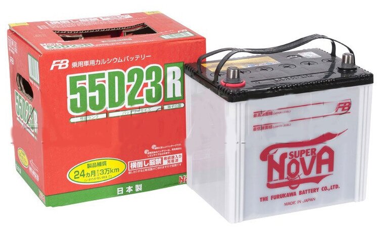 Аккумулятор автомобильный Furukawa Battery Super Nova 55D23R 6СТ-60 прям. 232x173x225