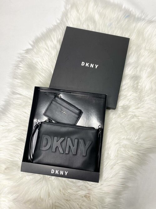 Сумка  кросс-боди DKNY повседневная, полиуретан, внутренний карман, черный