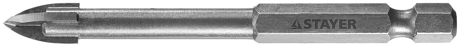 STAYER 8 мм, 4х кромка, HEX 1/4, Сверло по стеклу и кафелю (2985-08)