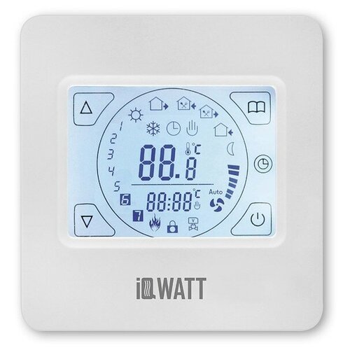 IQWATT Электронный программируемый терморегулятор с сенсорным дисплеем датчик температуры тёплого пола iq thermostat ts белый
