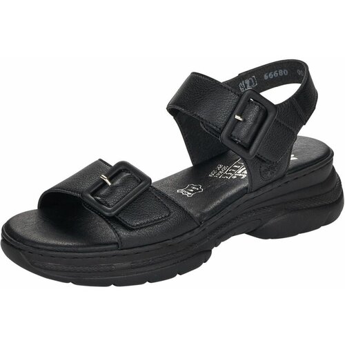 фото Босоножки rieker, натуральная кожа, размер 40, черный