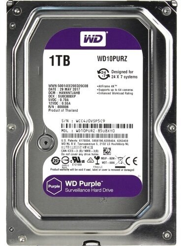 Жесткий диск Western digital Purple 1 Тб WD10PURZ