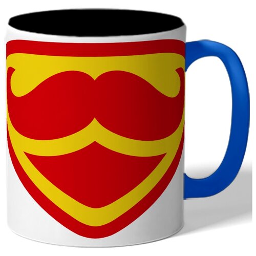 фото Кружка с цветной ручкой - супер усы drabs