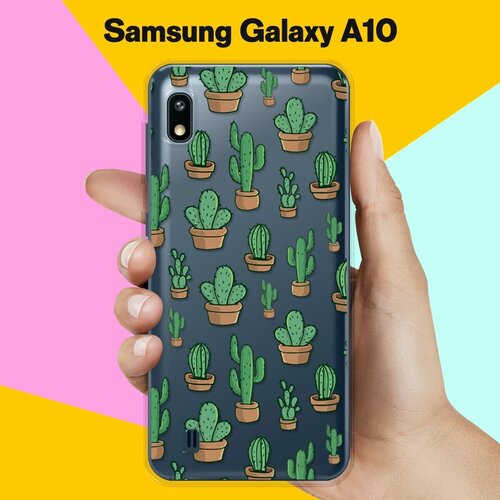 Силиконовый чехол Кактусы на Samsung Galaxy A10 силиконовый чехол краски на samsung galaxy a10