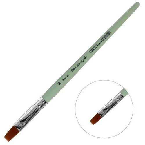 Кисть Синтетика плоская, HANA Воплощай № 10 (длина волоса 16 мм), короткая ручка матовая