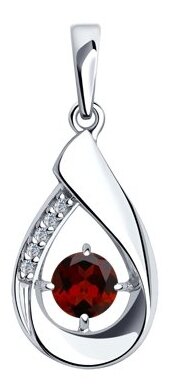 Подвеска из серебра с гранатом и фианитами 94-330-00695-2 Diamant