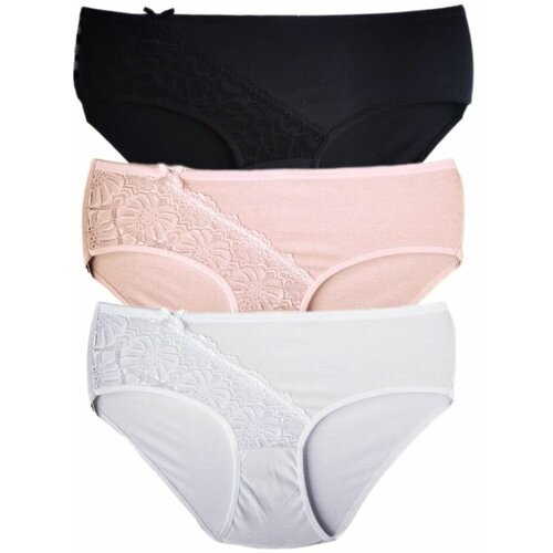фото Трусы rimel life, 3 шт., размер 2xl, черный, белый, бежевый