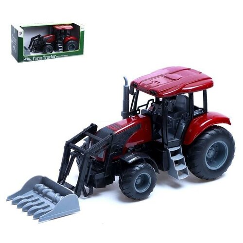 FriendZone Трактор инерционный «Сельскохозяйственный», цвет бордовый
