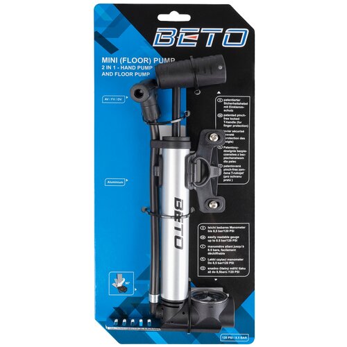 Насос BETO 5-470235 алюм шлангножн упор маном универс гол-ка Т-ручка 25 серебр 309000₽