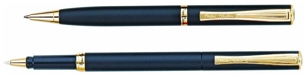 Набор Pierre Cardin Pen & Pen: ручка шариковая + роллер, латунь, цвет черный (PC0867BP/RP)