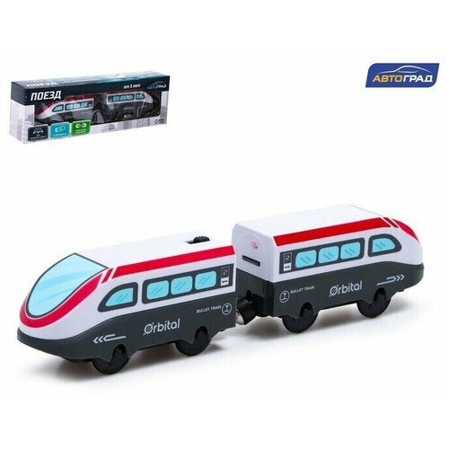 фото Поезд "пассажирский малый", для железной дороги, работает от батареек, подходит для деревянных железных дорог, 1 шт. sweet home