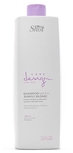 Shot шампунь Care Design Simply Blond для осветленных и мелированных волос, 1000 мл