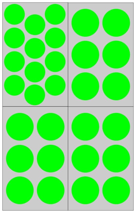 Наклейки Круги зеленые 30шт. (12шт. 3см. и 18шт. 4см.)