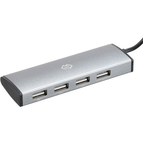 HUB USB-C Digma HUB-4U2.0-UC-DS 4порт. серебристый разветвитель usb 2 0 hama h 200118 4порт черный 00200118