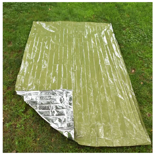Спасательное одеяло, аварийно спасательное одеяло, термоодеяло для похода, зеленый