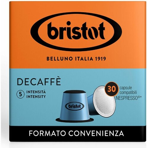 Кофе Bristot Decaffe 30шт. в капсулах Nespresso без кофеина