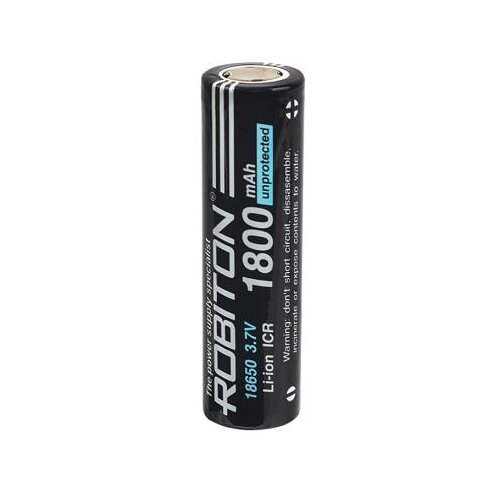 аккумулятор 18650 rexant 18650 protected li ion 2800 mah 3 7v Аккумулятор Li-Ion 1800 мА·ч 3.7 В ROBITON 18650-1800 без защиты, в упаковке: 1 шт.