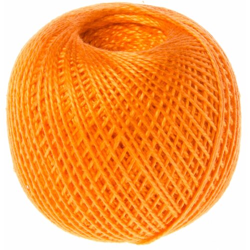 Пряжа ПНК Кирова Ирис оранжевый (0710), 100% мерсеризованный хлопок, 25г, 150м, 1шт