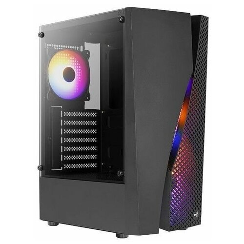 Корпус microATX Aerocool Wave-G-BK-v2 Без БП чёрный корпус microatx aerocool qs 240 без бп чёрный