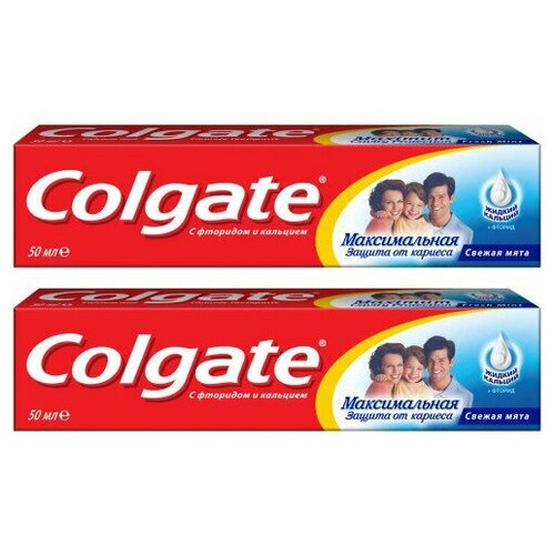 ремонт кариес ремонт всех кариес полости и защита зубов Colgate Зубная паста Защита от кариеса Свежая мята,50 мл,2 шт