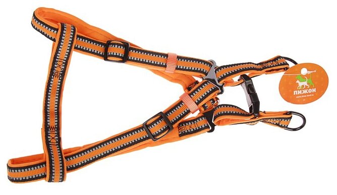 Шлейка двуслойная Пижон 2x44-68cm Orange 3276142