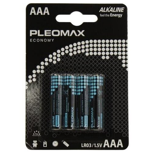 Батарейка Pleomax LR03-4BL Economy (40/400/25600) / набор 4шт