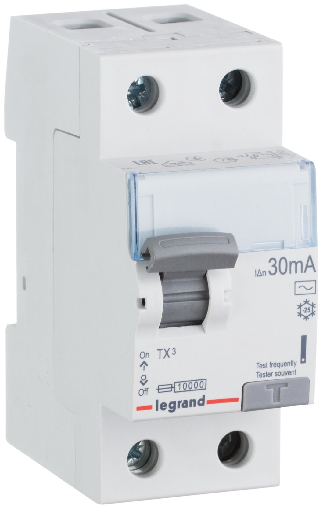 Устройство защитного отключения (УЗО) Legrand TX3, 2 полюса, 40A, 300 mA, тип AC, электро-механическое, ширина 2 DIN-модуля