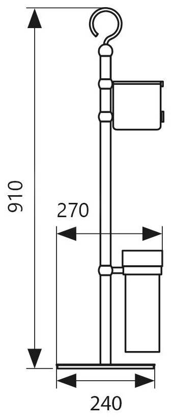 KH-4610 Напольный держатель запасной туалетной бумаги и ершика KAISER бронза (нерж)